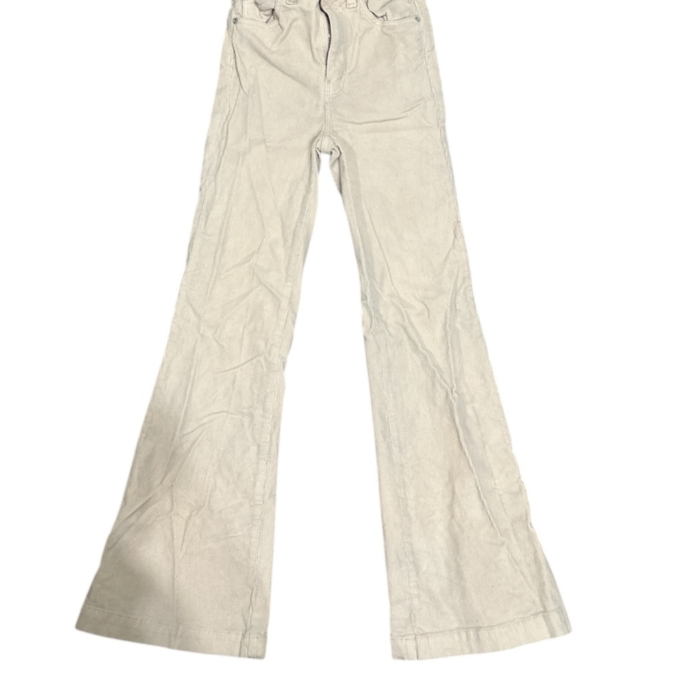 Cream/Pink Flared Pants